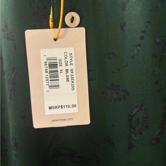 Peter Millar Crown Sport Summer Comfort Green BLSM  Print Polo Size Extra Large - Picture 3 of 9